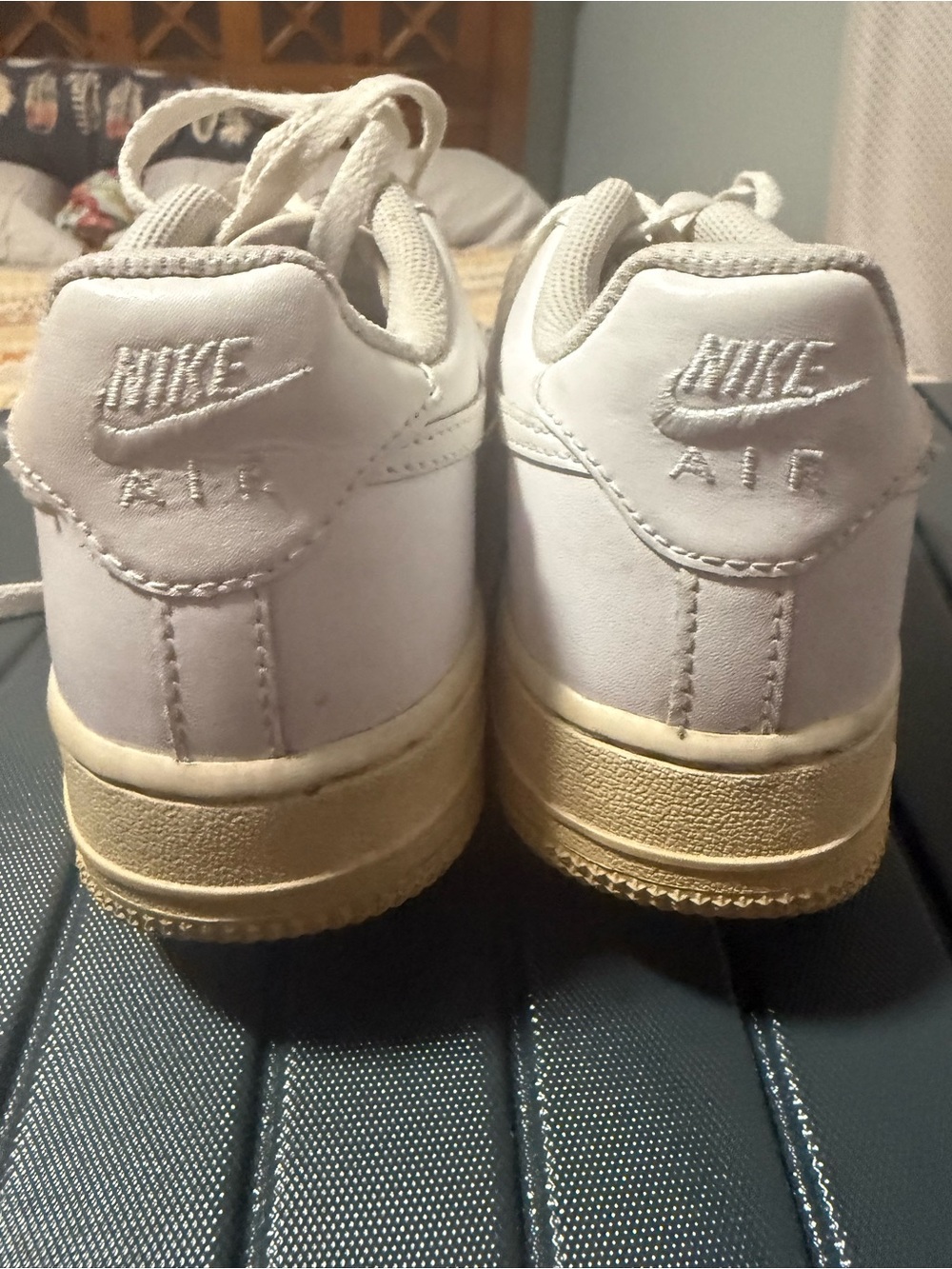 Nike Kids Nike Air Force One White Leather Sneakers with Off-White Soles